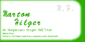 marton hilger business card